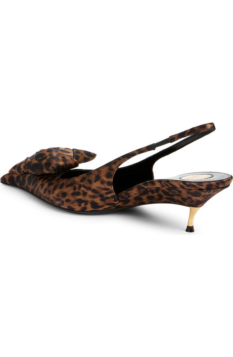 Saint Laurent Dakota Kitten Heel Pointy Toe Slingback Pump, Alternate, color, Leopard
