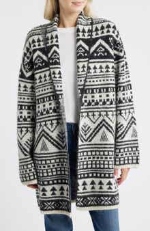 Lucky Brand Fair Isle Shawl Collar Cardigan
