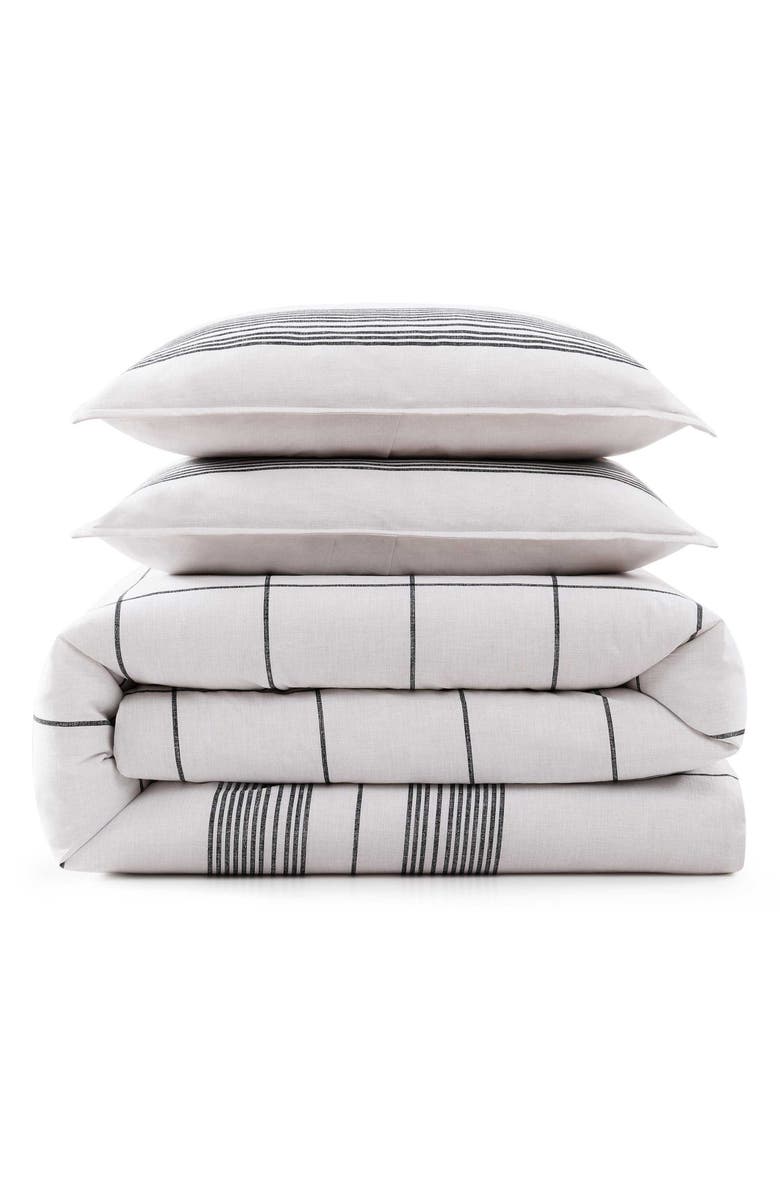 Tommy Hilfiger Brooklyn Heights Cotton Percale Comforter & Shams Set, Main, color, White/ Grey