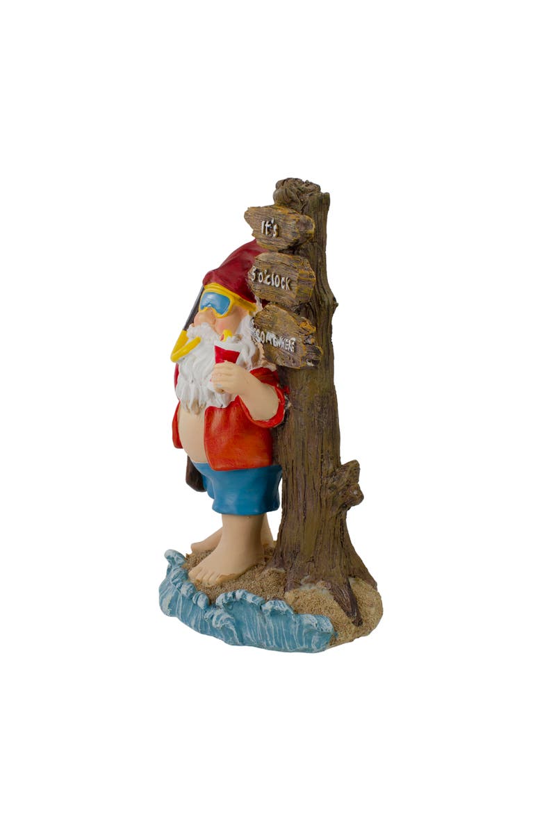 Northlight 10.5" Red and Blue Beach Gnome Outdoor Garden Statue, Alternate, color, Red