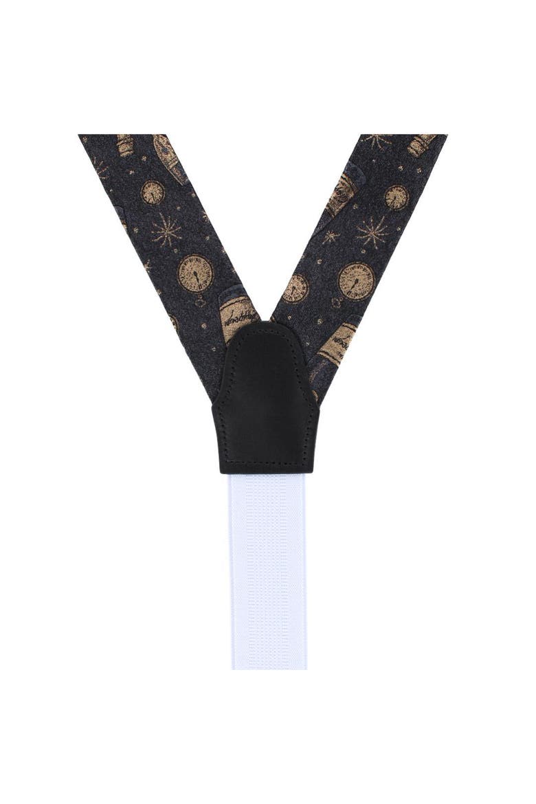 Resolutions Countdown Novelty Silk Formal End Suspenders, Alternate, color, Black