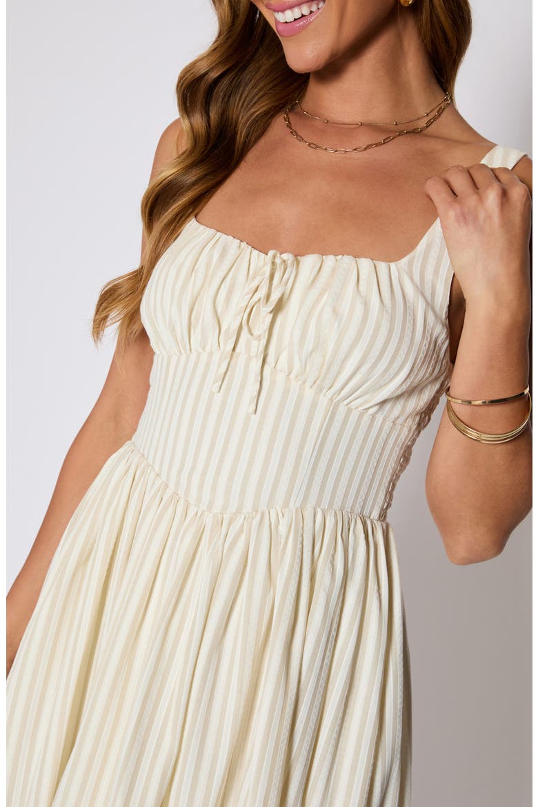 Callie Fit & Flare Milkmaid Sundress (Nordstrom Exclusive), Alternate, color, BISCOTTI