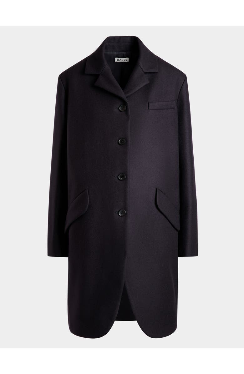 Bally Single-Breasted Midi Coat, Main, color, Blue