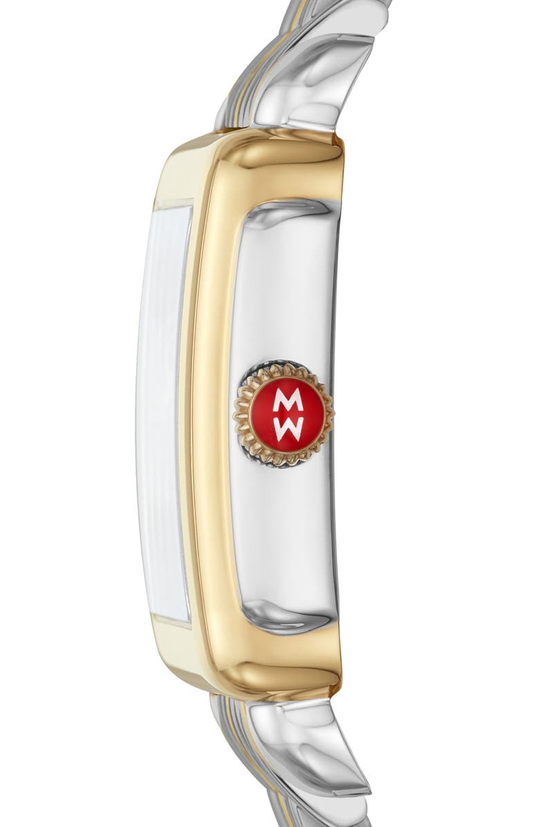 MICHELE Deco 16 16mm Bracelet Watchband, Alternate, color, Silver/ Gold