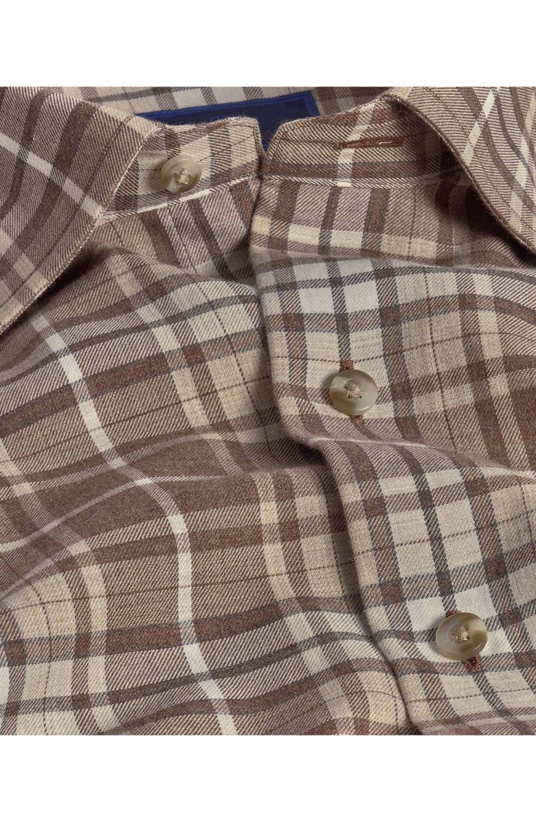 David Donahue Plaid Cotton Twill Hidden Button-Down Shirt, Alternate, color, 