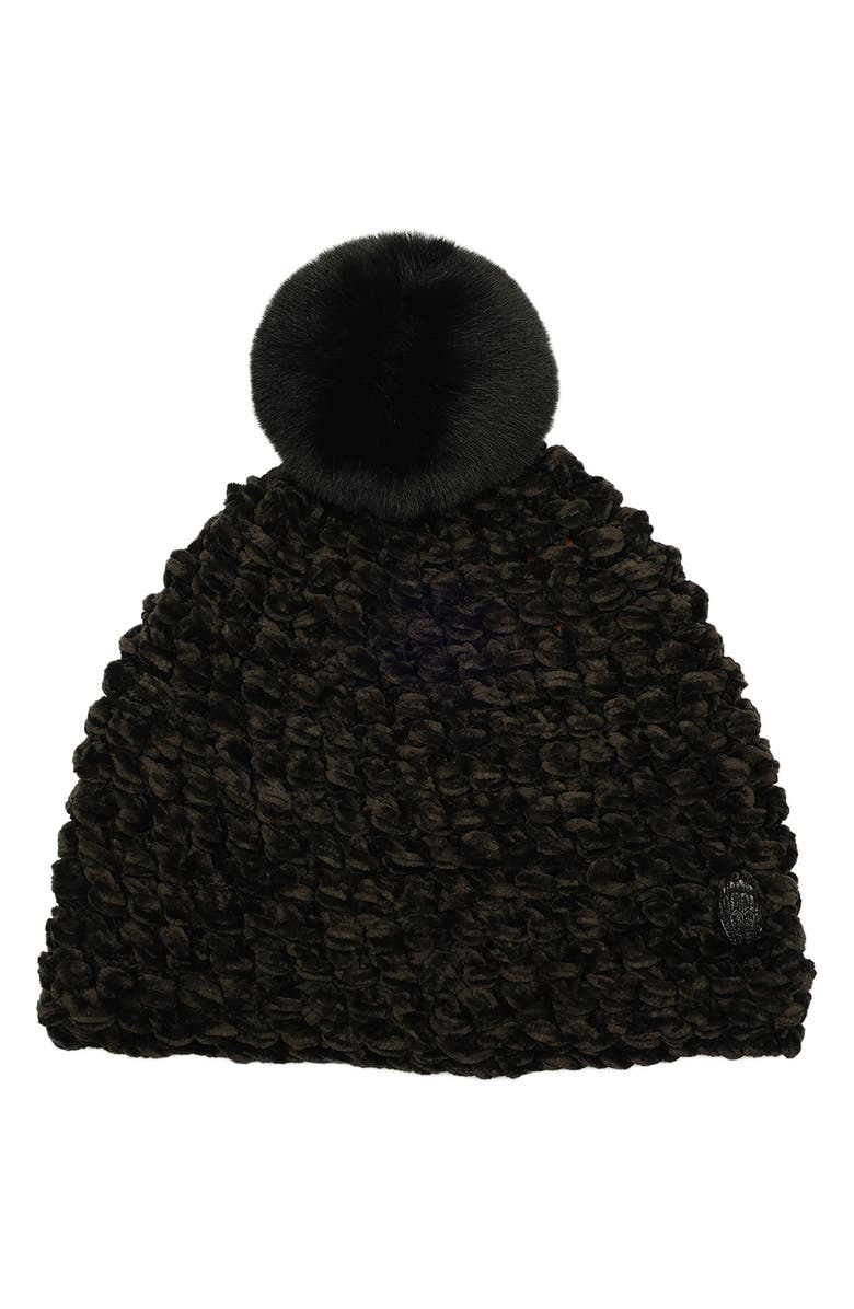 Kurt Geiger London Chunky Chenille Pompom Beanie, Main, color, 