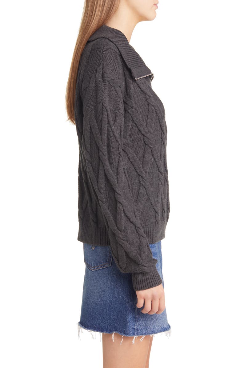 Treasure & Bond Cable Knit Half-Zip Pullover Sweater, Alternate, color, 