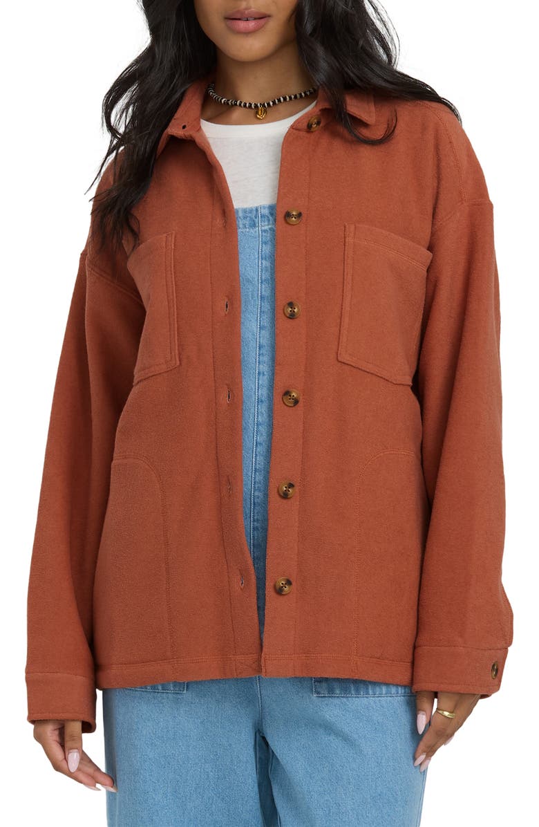 Billabong After Time Oversize Shacket, Main, color, Sedona