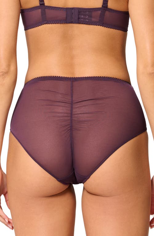 Simone Perele Intrigue Floral Embroidered Briefs In Purple