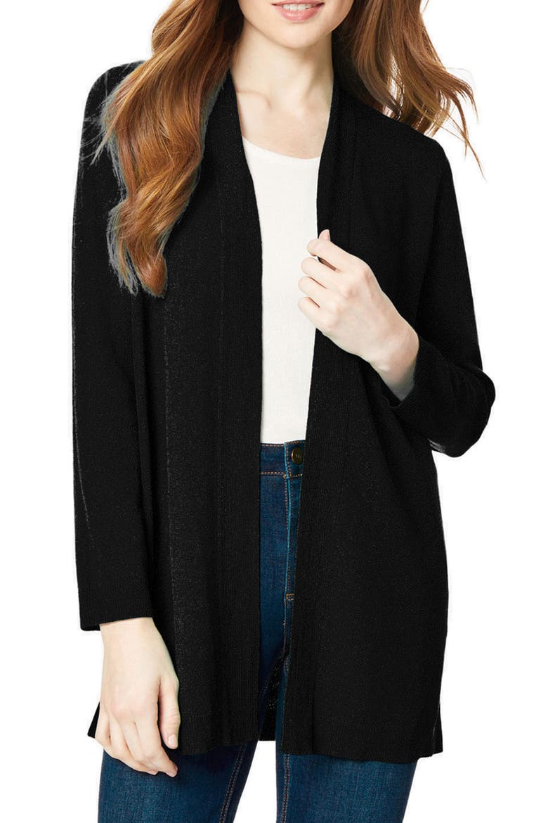Open Front Cardigan, Main, color, JONES BLACK