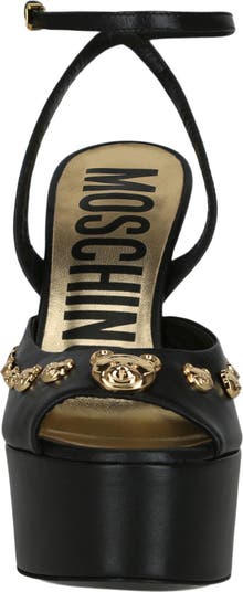 Teddy Bear Studded Ankle Strap Platform Sandal