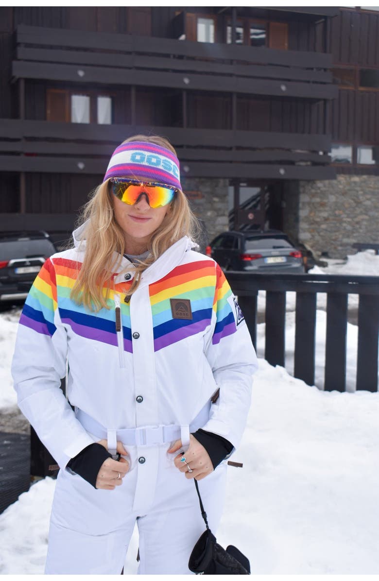 OOSC Rainbow Road Shaped Women's Ski Suit, Alternate, color, Multi-Colour