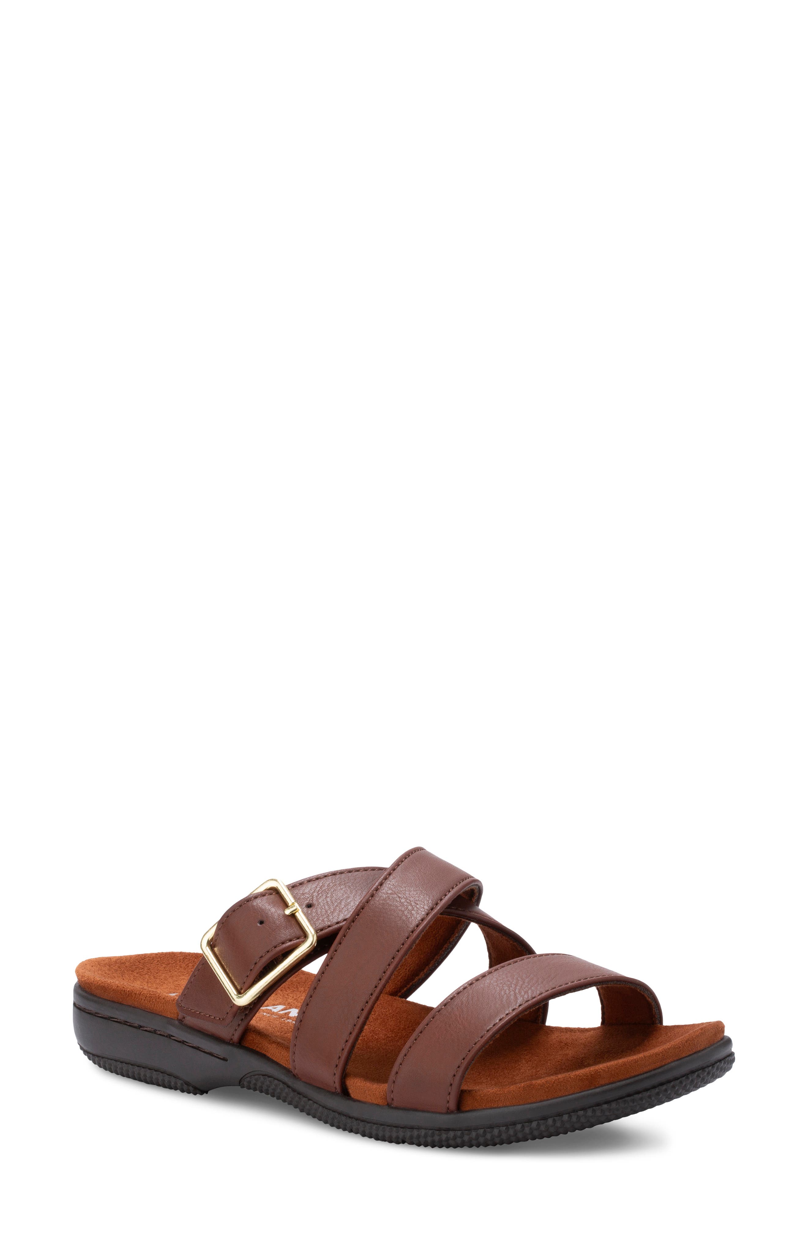 Sanibel Slide Sandal, Main, color, DARK WALNU