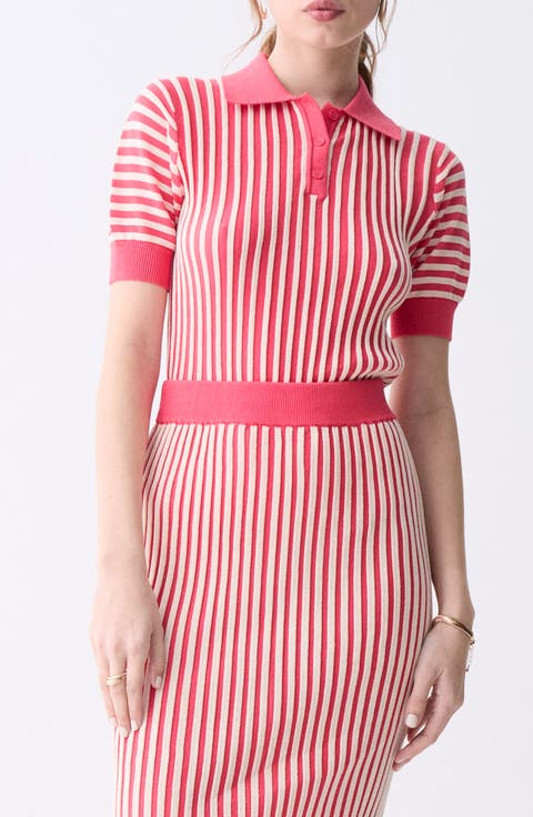 Amarenta Stripe Polo Sweater