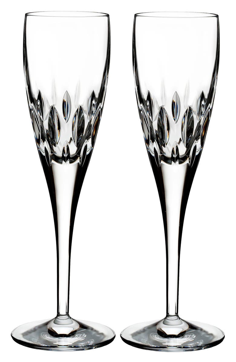 Waterford Enis Set of 2 Leaded Crystal Champagne Flutes, Main, color, 