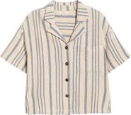 Elan Knit Short Sleeve Button-Up Cover-Up Shirt
