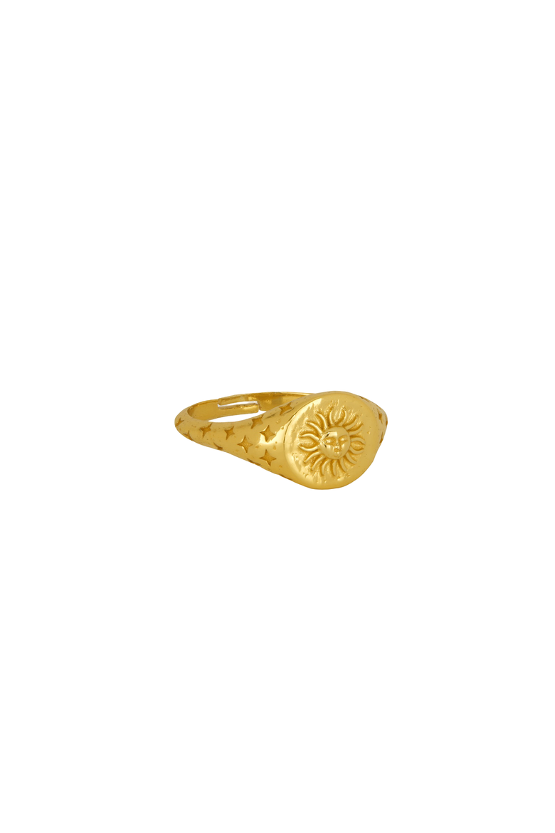 Sunray Signet Ring, Main, color, Gold