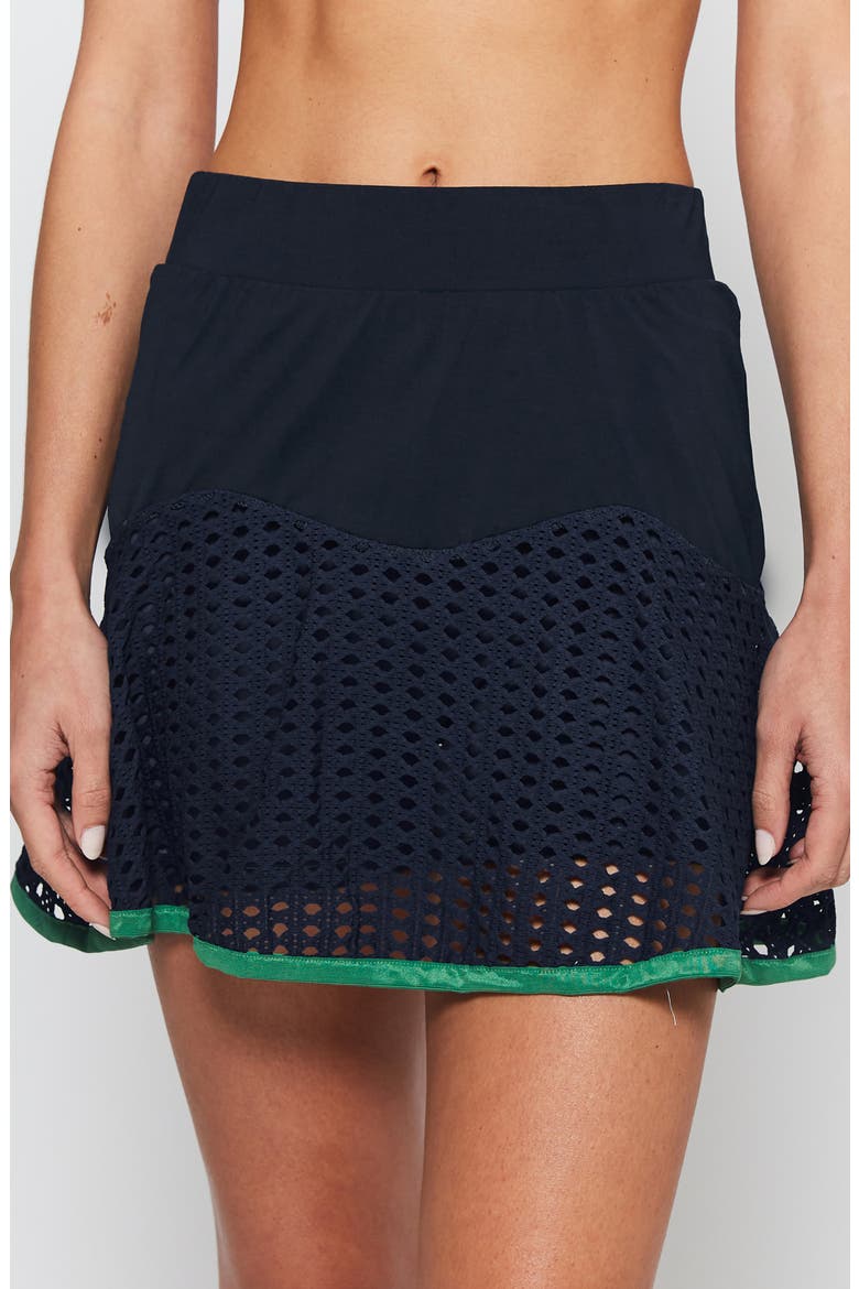 POINTELLE TEAM SKORT, Main, color, NAVY/GREEN