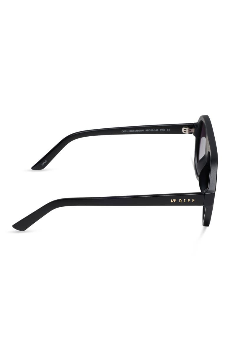 Lyla Aviator Sunglasses, Alternate, color, MATTE BLACK/ GREY GRADIENT