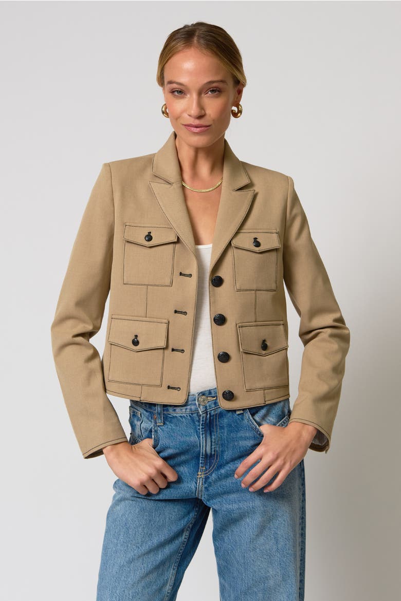 Paulie 4 Pocket Jacket, Main, color, Khaki