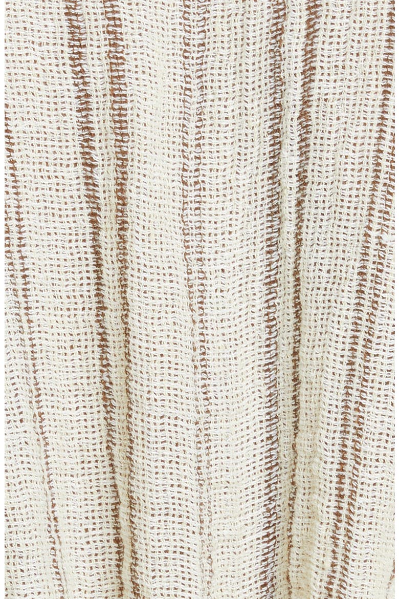 Anita Ruffle Linen Blend Cover-Up Robe, Alternate, color, NATURAL BROWN STRIPED