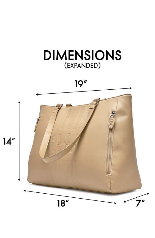 Elle Roamer 24l Vegan Leather Weekender Tote Bag In Brown