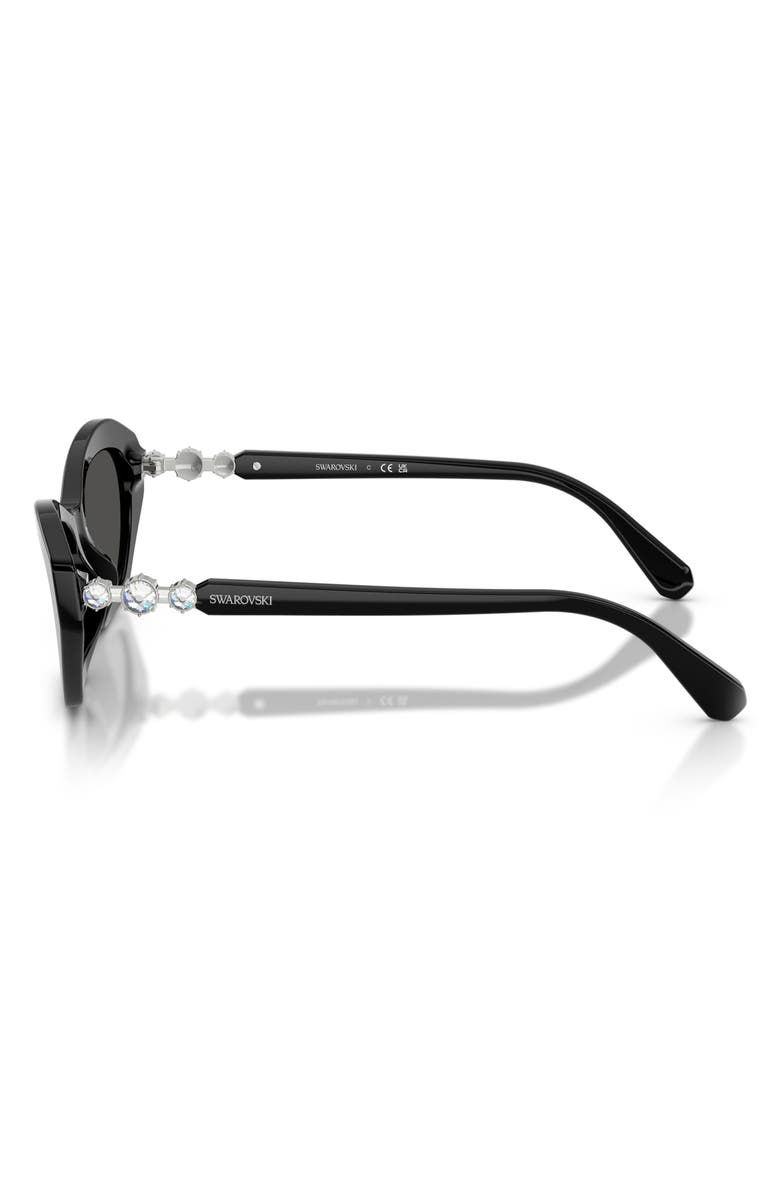 Swarovski 54mm Cat Eye Sunglasses, Alternate, color, Black / Dark Grey