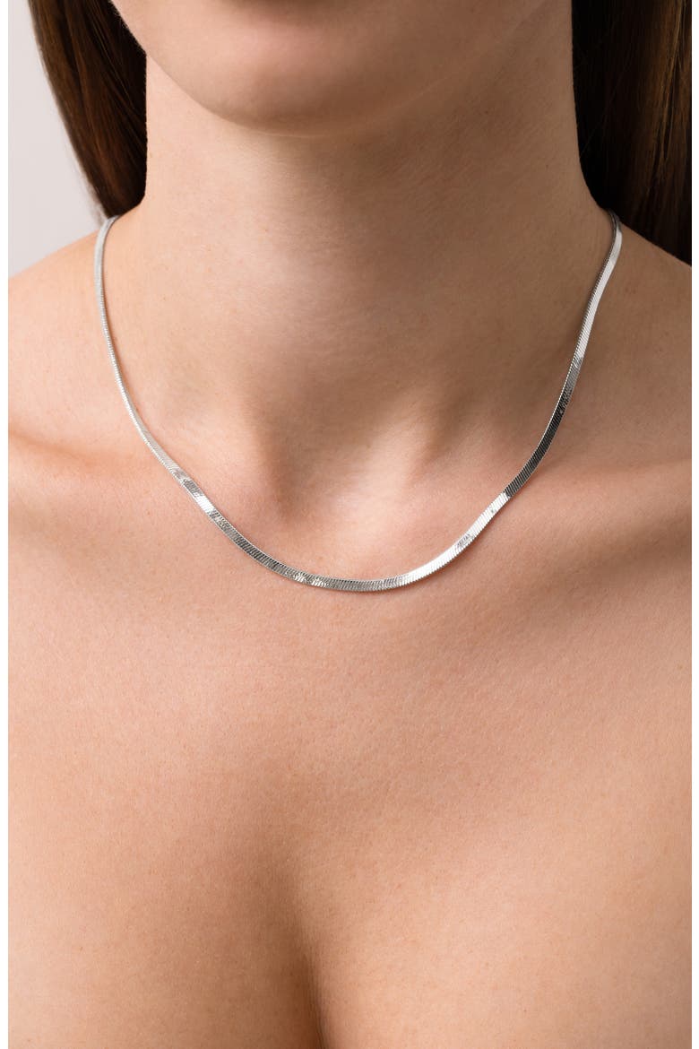 14K Gold Snake Chain Necklace, Alternate, color, 14K WHITE GOLD