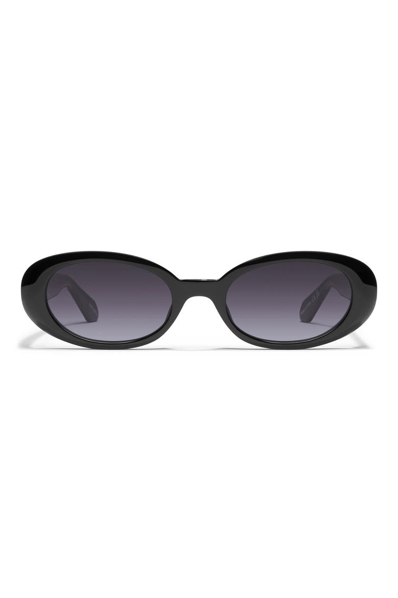Felt Cute 52mm Gradient Small Oval Sunglasses, Main, color, BLACK / SMOKE
