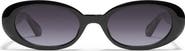 QUAY Felt Cute 52mm Gradient Small Oval Sunglasses