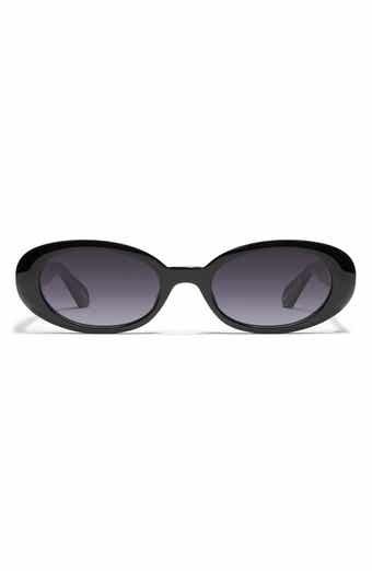 QUAY Felt Cute 52mm Gradient Small Oval Sunglasses