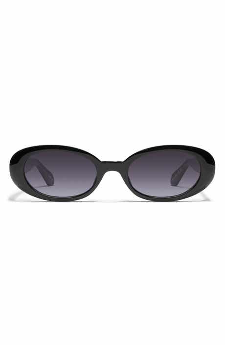 QUAY Felt Cute 52mm Gradient Small Oval Sunglasses