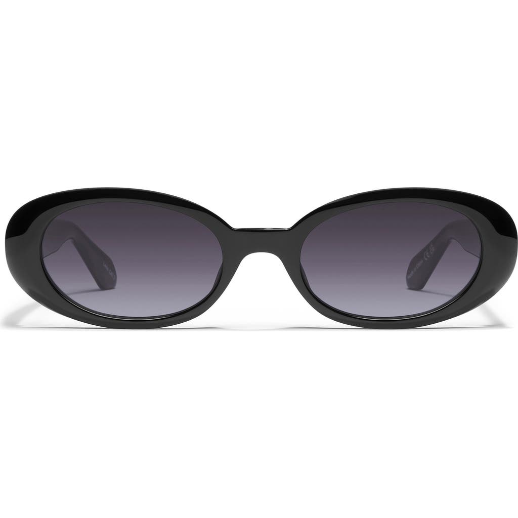 Quay Felt Cute 52mm Gradient Small Oval Sunglasses In Black