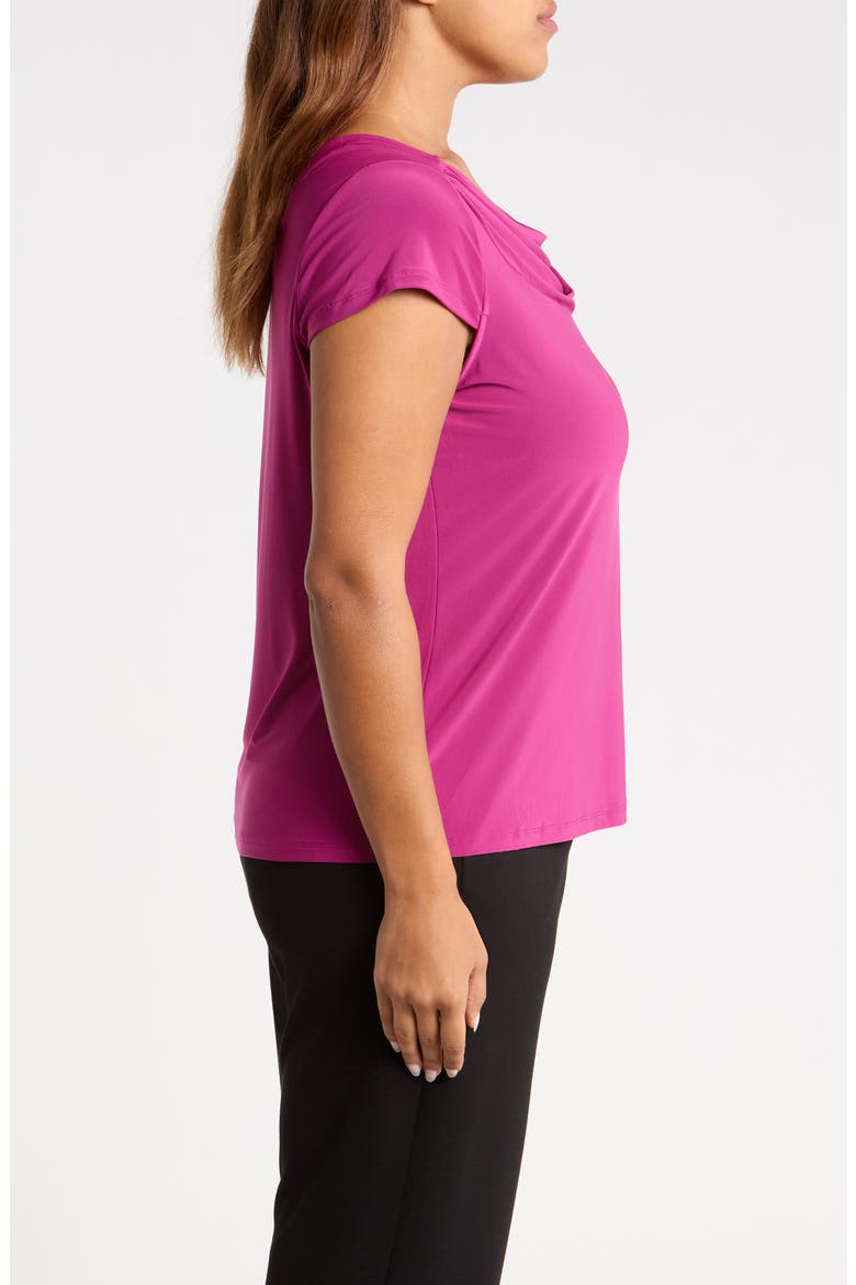 Cowl Neck Cap Sleeve Top, Alternate, color, CERISE