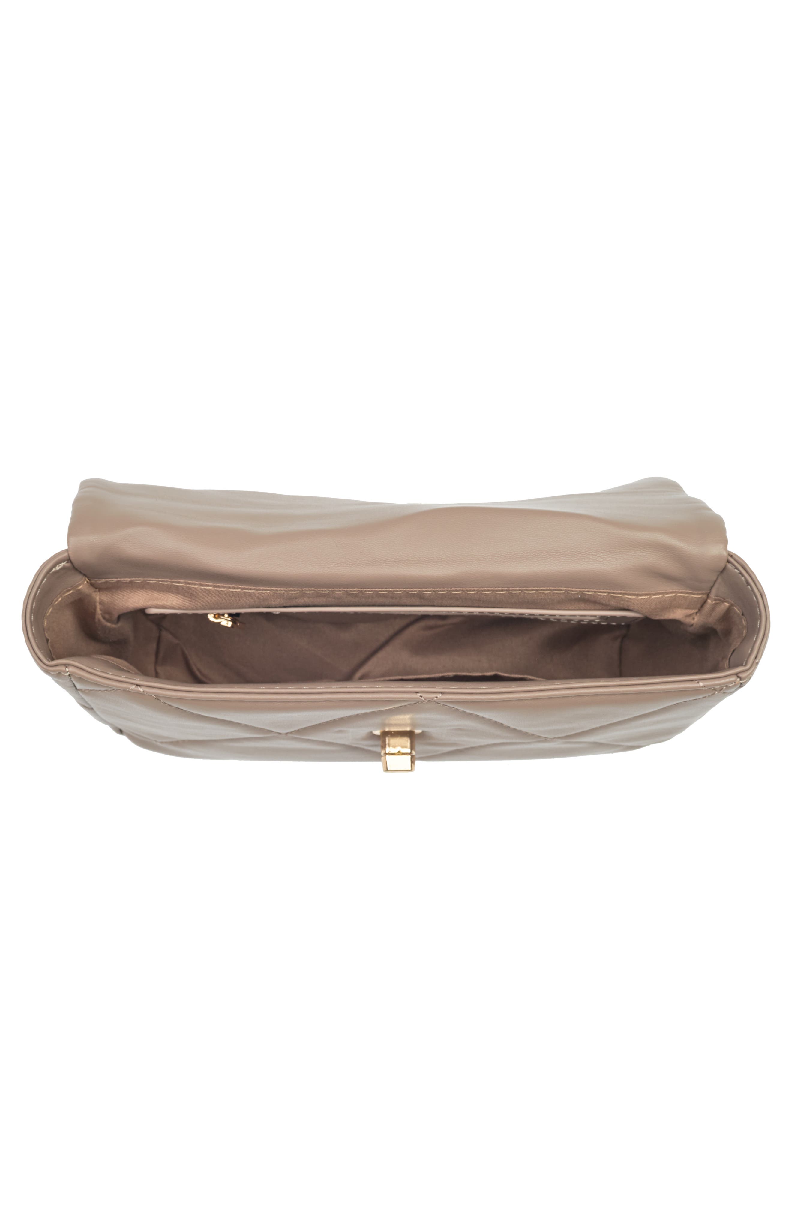 Badgley Mischka Collection Quilted Crossbody Bag, Alternate, color, Taupe