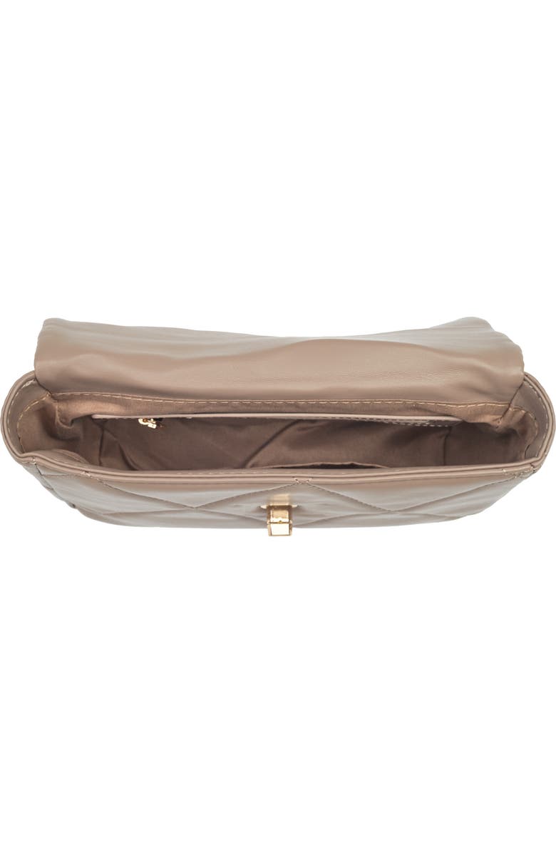 Badgley Mischka Collection Quilted Crossbody Bag, Alternate, color, Taupe