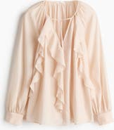 H&M Flounce-trimmed Blouse