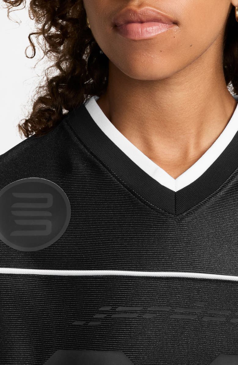 Jordan Oversize Long Sleeve V-Neck Jersey Top, Alternate, color, Black