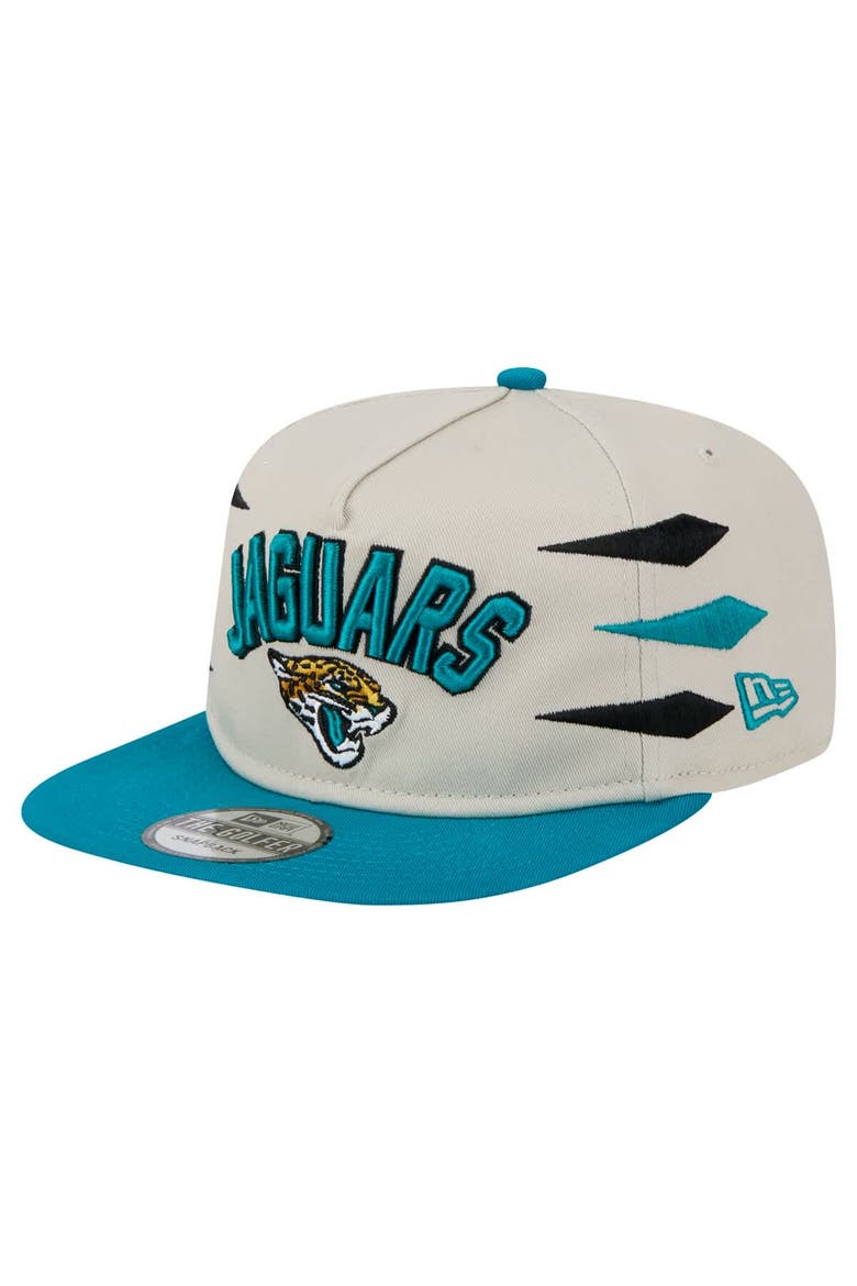 Men's New Era Stone/Teal Jacksonville Jaguars Athletic Golfer Snapback Hat, Main, color, Stone