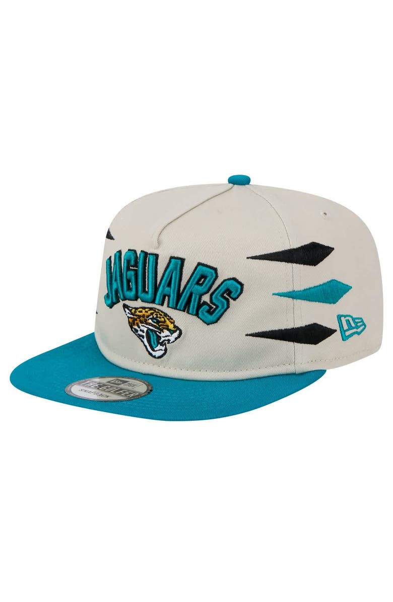 New Era Men's New Era Stone/Teal Jacksonville Jaguars Athletic Golfer Snapback Hat, Main, color, Stone
