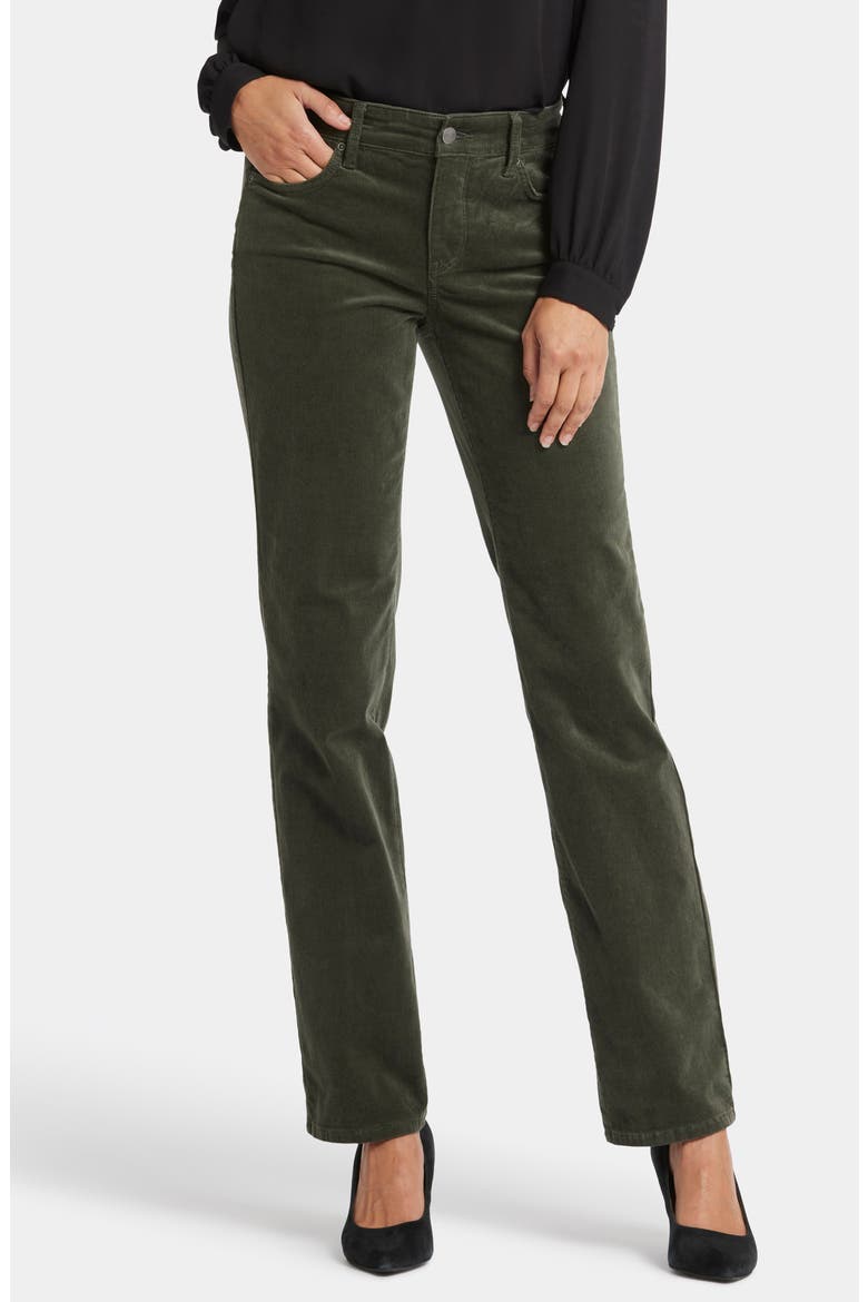 Marilyn Corduroy Straight Leg Pants, Main, color, VINE LEAF