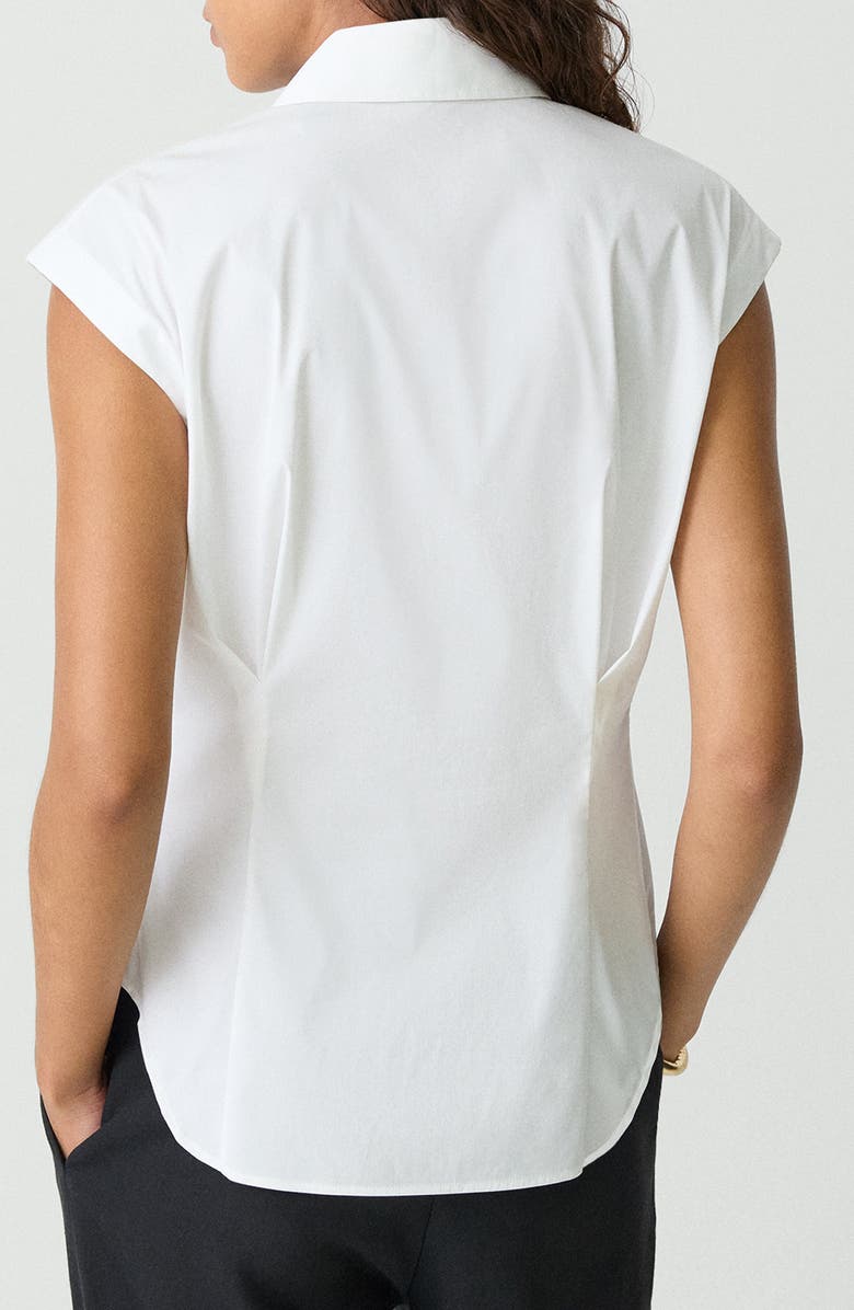 Theory Cap Sleeve Button-Up Shirt, Alternate, color, White