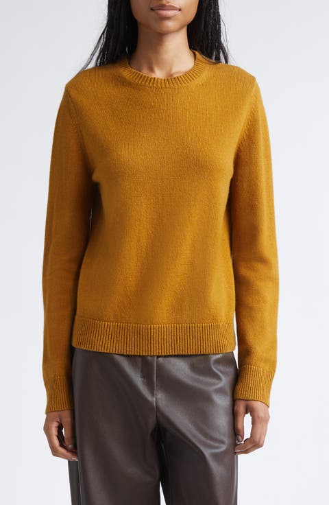Fresia Elbow Patch Wool & Cashmere Crewneck Sweater