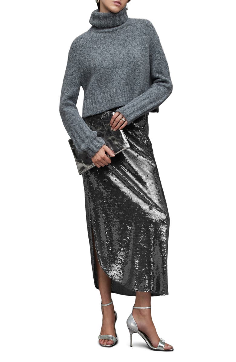 AllSaints Opal Sequin Skirt, Alternate, color,
