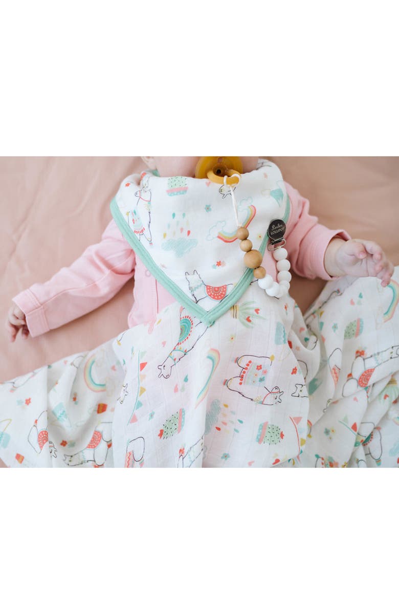 Loulou Lollipop Llama Deluxe Muslin Swaddle Blanket, Alternate, color,