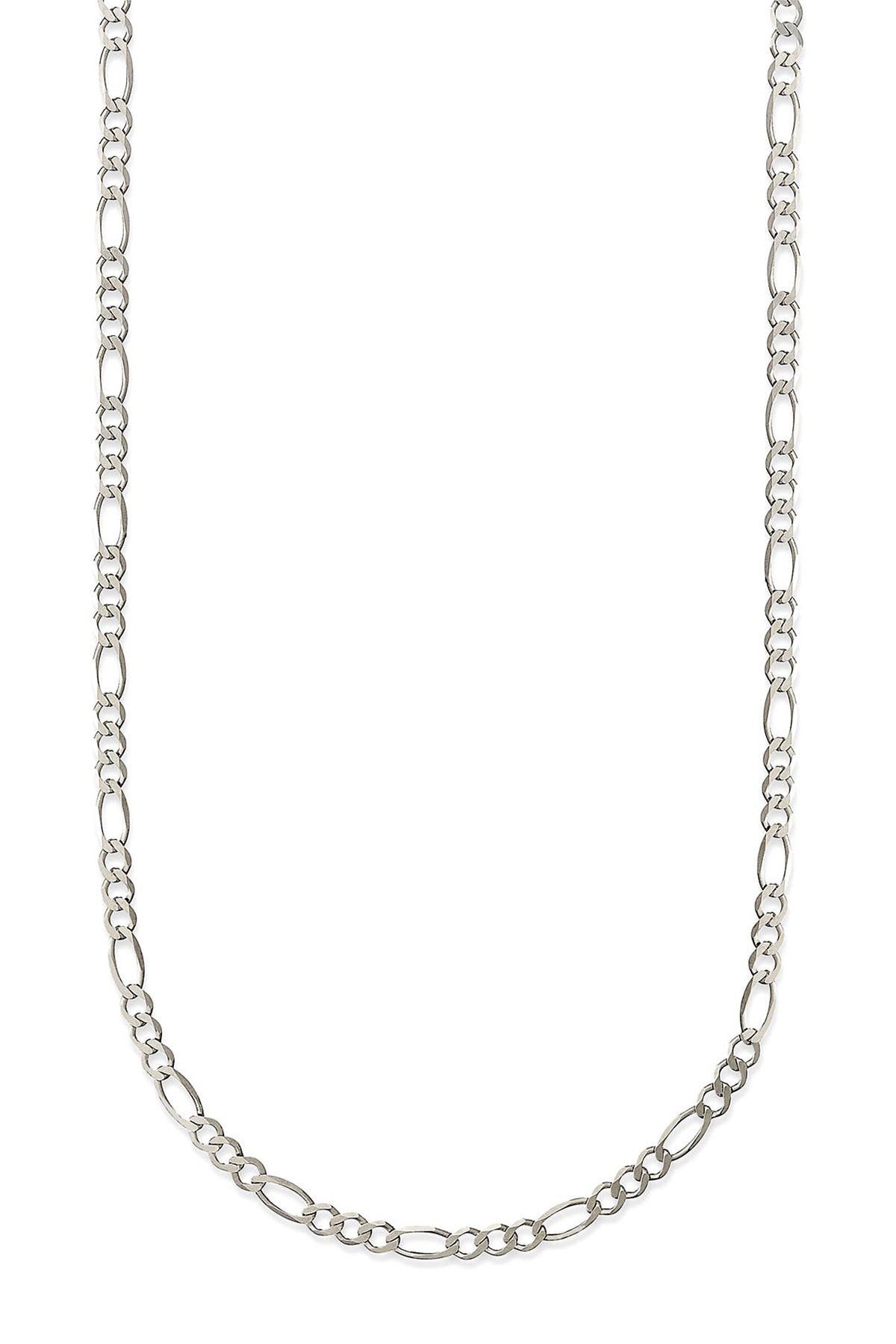 BEST SILVER Sterling Silver 0.5mm Figaro Chain 22" Necklace