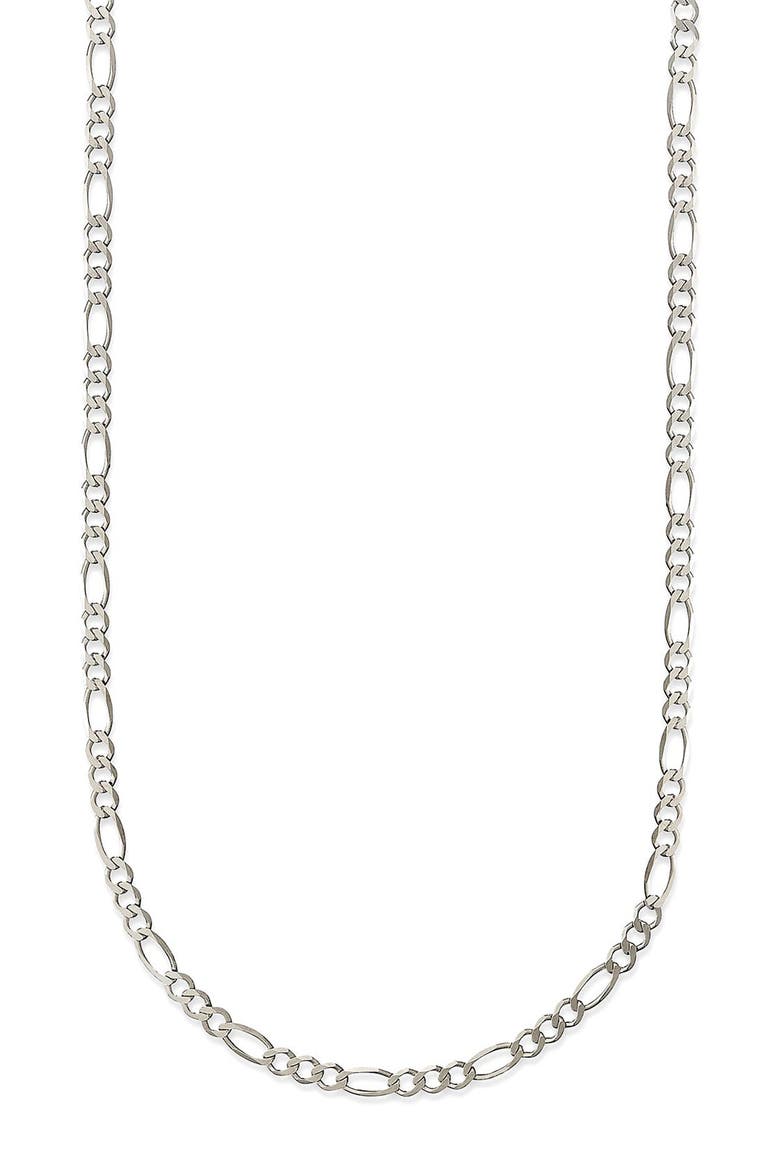 Sterling Silver 0.5mm Figaro Chain 22" Necklace, Main, color, SILVER