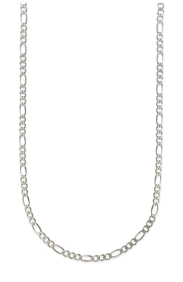BEST SILVER Sterling Silver 0.5mm Figaro Chain 22" Necklace, Main, color, Silver