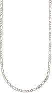 BEST SILVER Sterling Silver 0.5mm Figaro Chain 22" Necklace