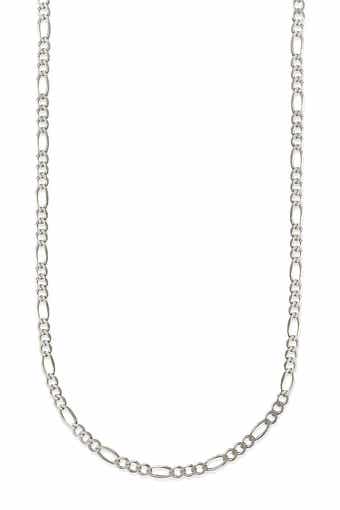 BEST SILVER Sterling Silver 0.5mm Figaro Chain 22" Necklace